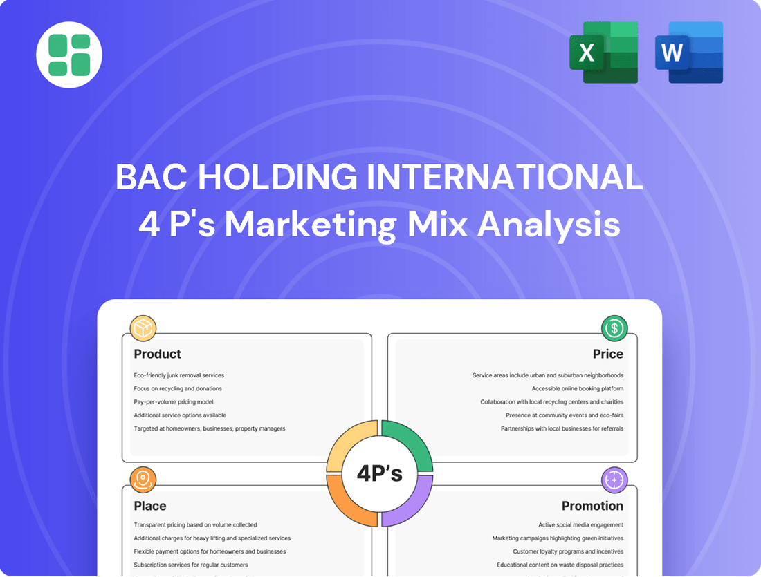 BAC Holding International Marketing Mix