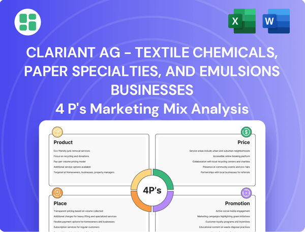 Clariant AG - Textile Chemicals, Paper Specialties, and Emulsions Businesses Marketing Mix