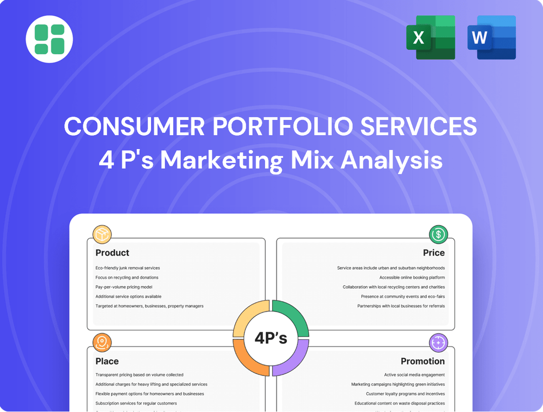 Consumer Portfolio Services Marketing Mix