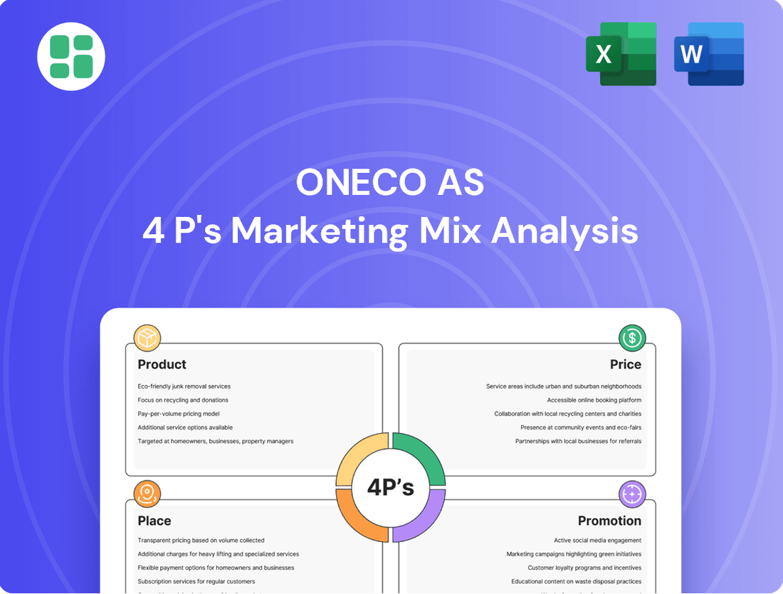 OneCo AS Marketing Mix
