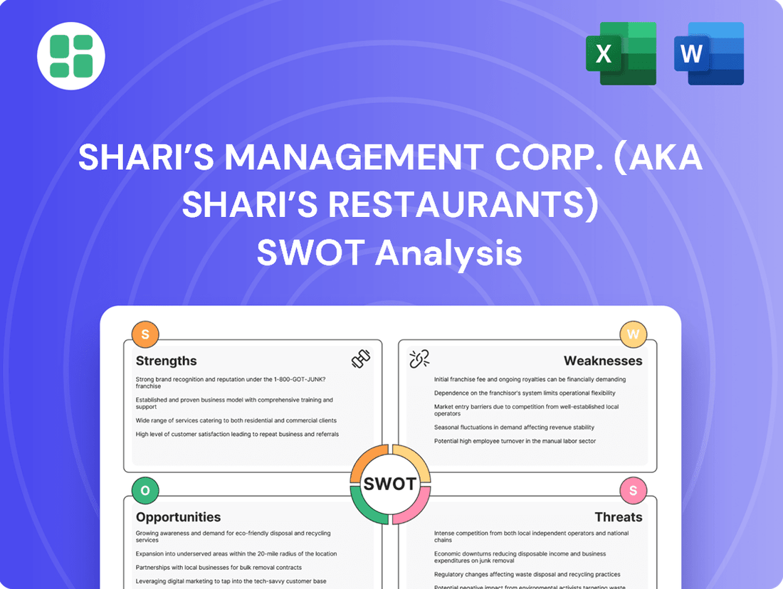 Shari’s Management Corp. (aka Shari’s Restaurants) SWOT Analysis